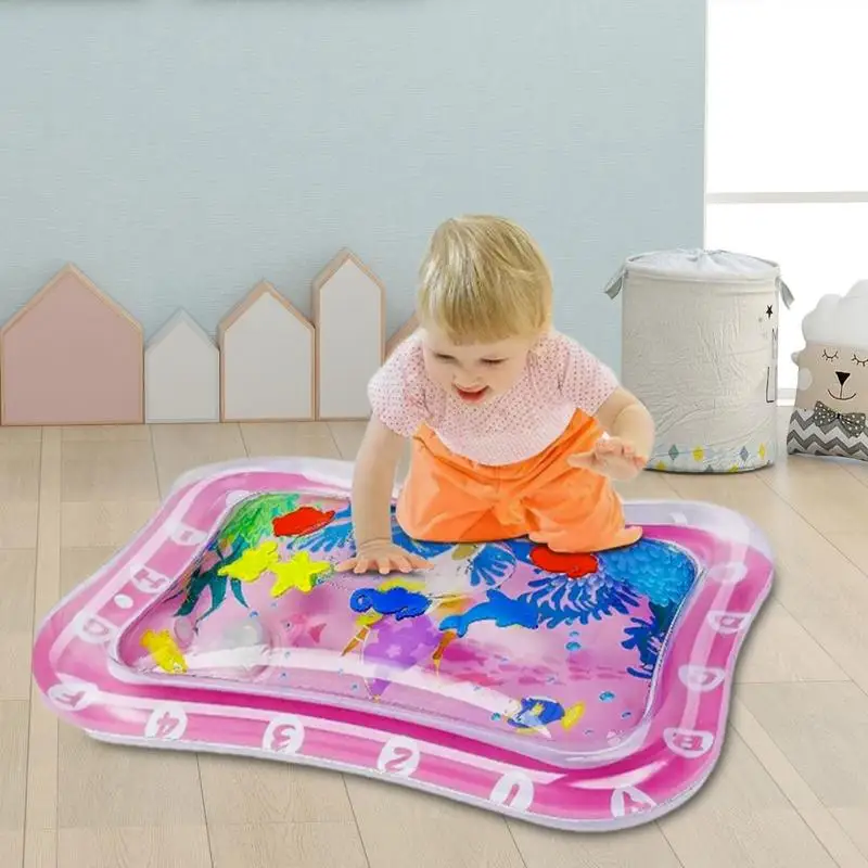 Tummy Time Water Mat Ice Cool Inflatable Mat For Water Play Portable Cooling Pad Cushion Game Pad For Girls Children Boys