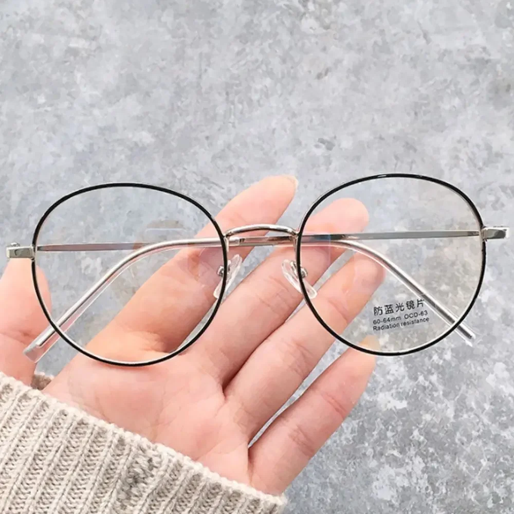 Vintage Anti-Blue Light Oval Metal Frame Designer Glasses