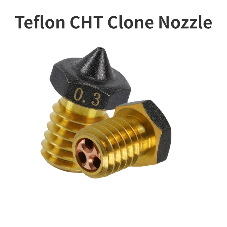 PTFE Coated CHT Nozzle E3D V6 Brass Non Stick Filament High Speed Flow Nozzle 3D Printer Parts 0.2/0.3/0.4/0.5/0.6/0.8/1.0/1.2mm