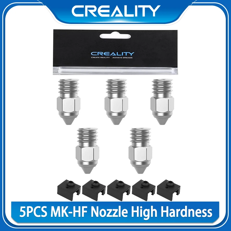 Creality 5PCS MKHF Nozzle High Hardness Copper Alloy Nickel Plating