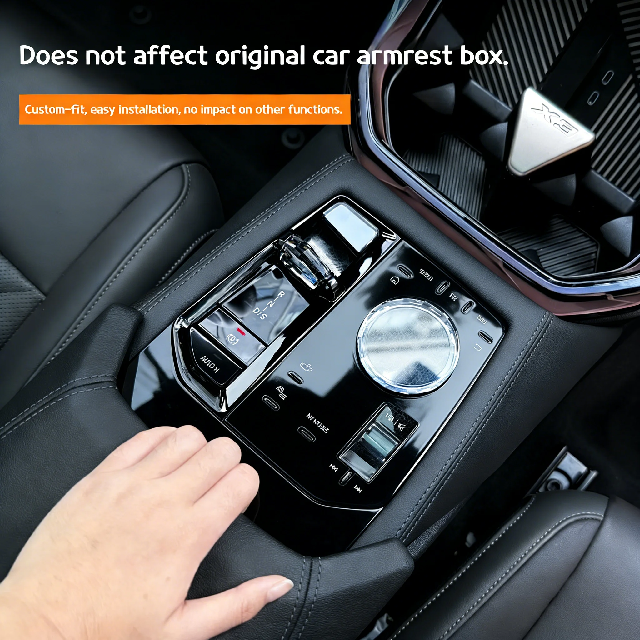 BMW X3 G45 2025년형 중앙 제어 기어 패널 기어 위치 스티칭은 자동차 내부를 보호하기 위해 스펀지로 덮여 있습니다.