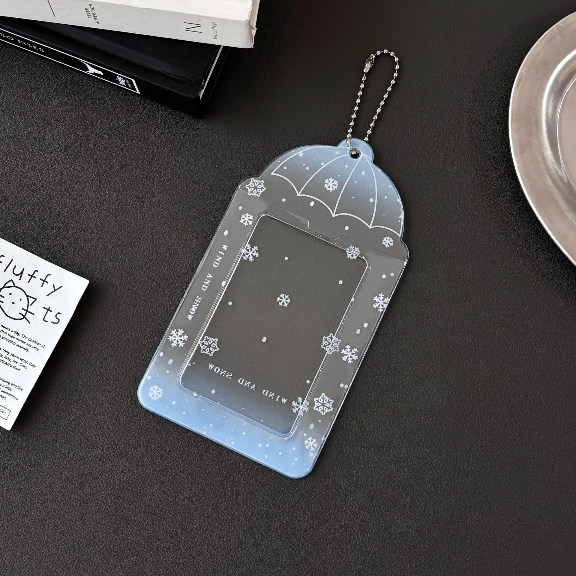 Transparent umbrella Snowflake 3 inch pvc student card cover star storage card cover 6