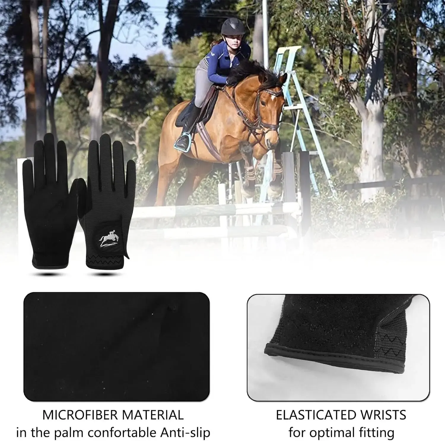 Women’s Mesh Equestrian Gloves – Lightweight, All-Weather Grip 4