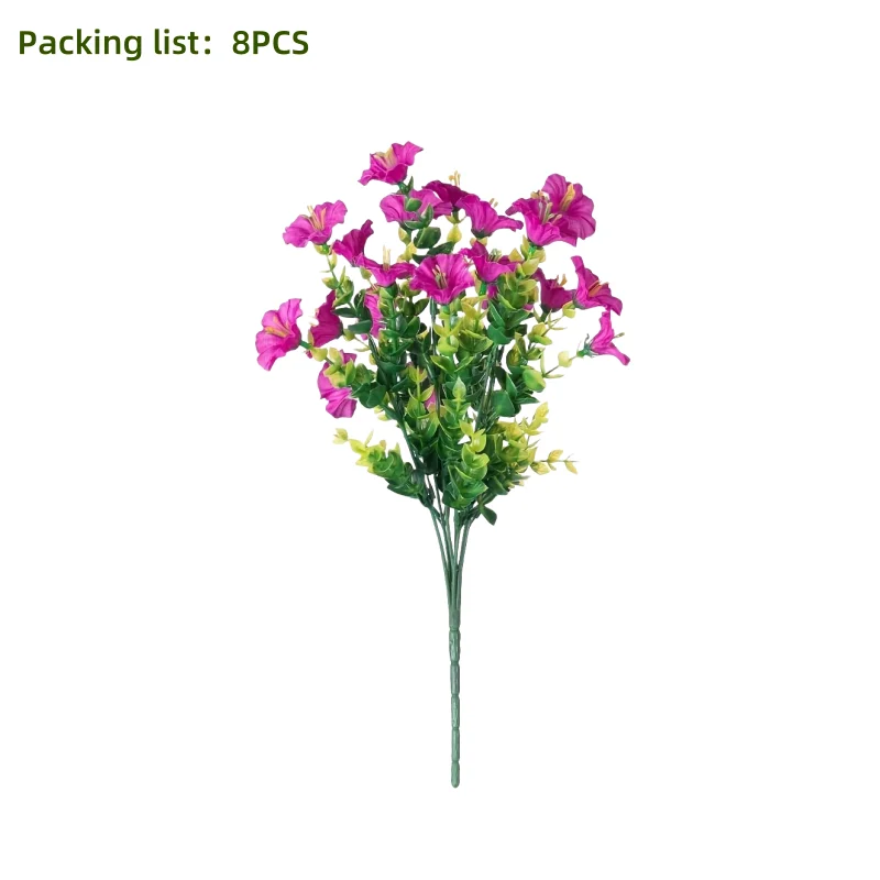Set of 8 UV-Protected Artificial Flowers for Indoor & Outdoor Decor
