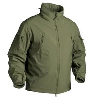 Tactical Jackets Men Military Outdoor Waterproof Hood Windbreaker Work Wear Soft Shell Multi-pockets Hunting Motorcy Tops Winter 1