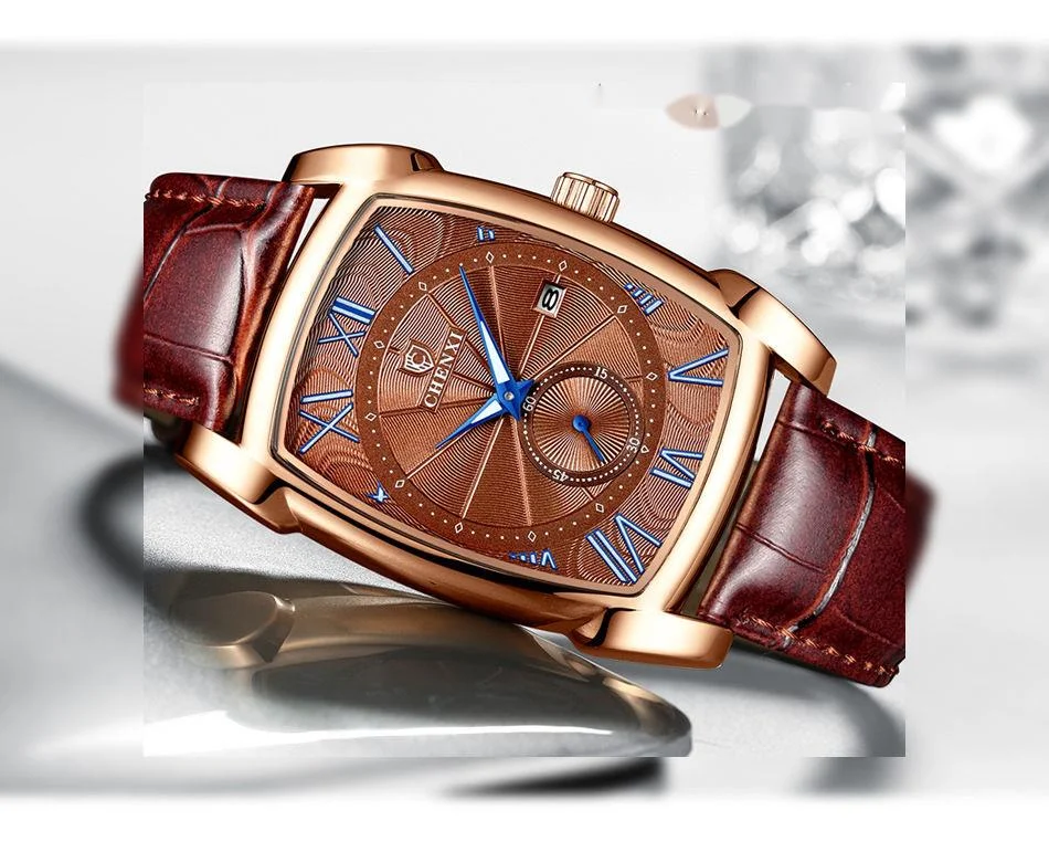 Nouvelle montre de vente chaude Chenxi carré hommes veilleuse calendrier mode montre à Quartz hommes Style montre_voghion.com