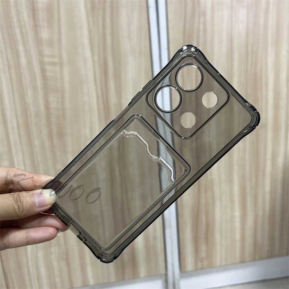 Transparent Card Slot Holder Wallet Slim Soft TPU Case Cover