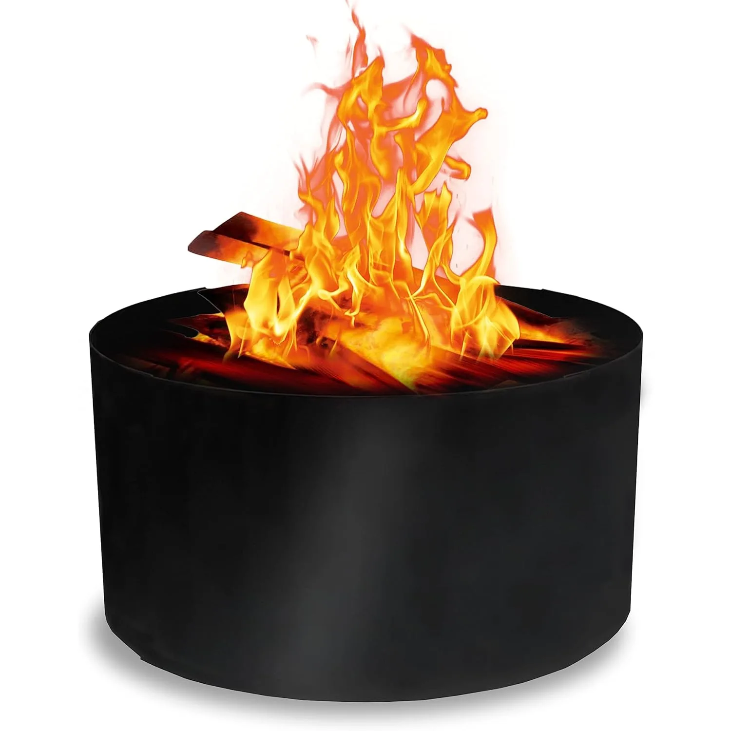 Outdoor heavy duty fire ring 24 "diameter X12 H no bottom 2mm steel fire ring inserted into the underground DIY pit liner