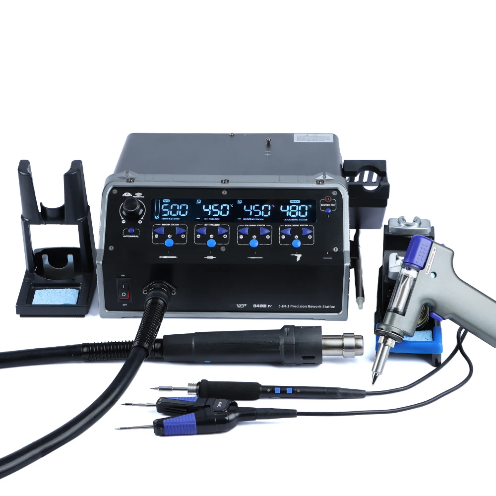 시유 WEP 948D-IV 5-IN-1 디솔더링 1000W 열풍기 정밀 핫 핀셋 C245 납땜 인두 납땜 스테이션
