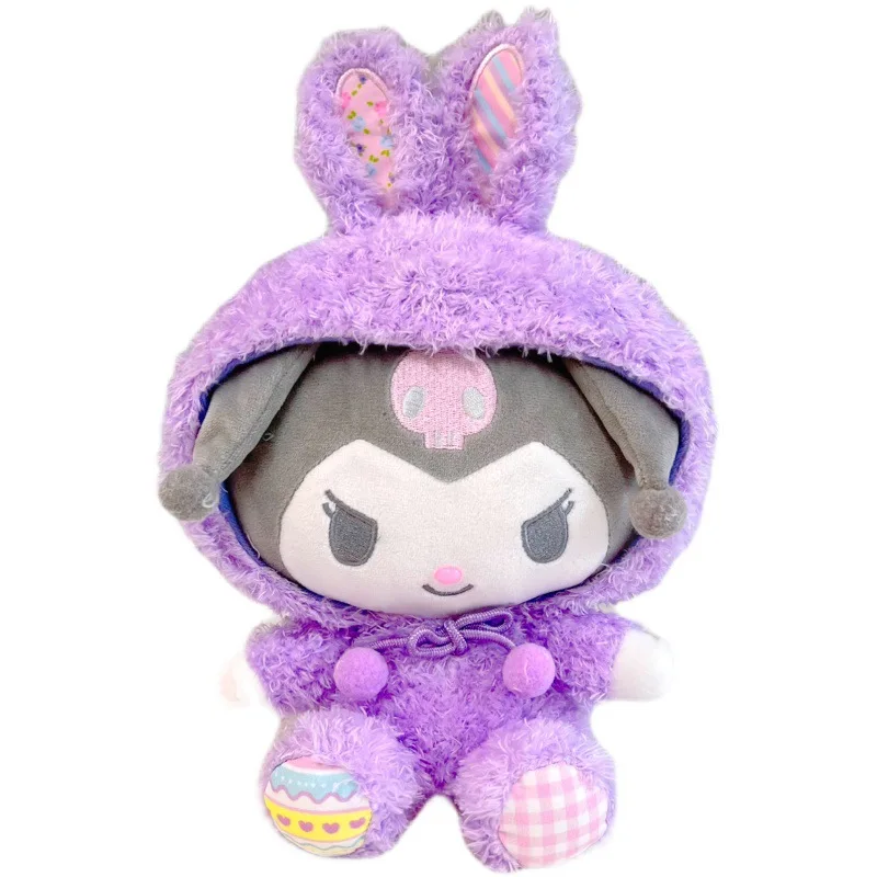 

Kawaii Sanrio Cute Easter Change Rabbit Plush Cinnamoroll Kuromi Mymelody Pochacco Figure Pendant Japanese Cartoon Doll