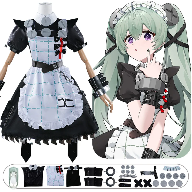 

Corin Wickes Cosplay Zenless Zone Zero Costume Maid Dress Uniform Wig Halloween Party Dress for Women Comic Con Anime Game