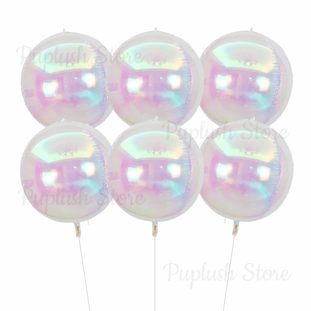 10/22/50 Zoll schillernde 4D-Rundballons, 5/10 Stück, großer Mylar-Folienballon für Hochzeit, Konzert, Geburtstag, Geschlecht offenbaren, Party-Deko – Detail 1