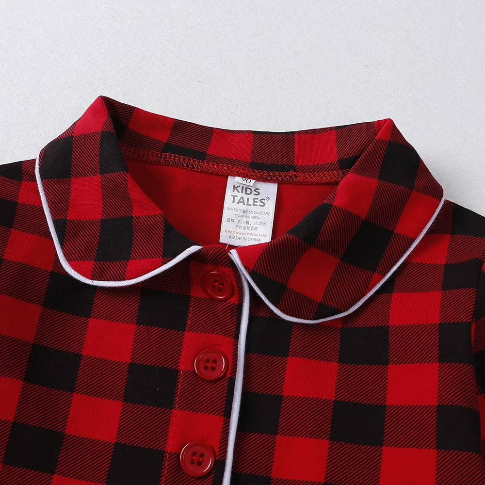 Weihnachts pyjamas setzt Kinder Samt warme Kleidung Familien feier Langarm Junge Mädchen Kleid Weihnachten Set Kind Nachtwäsche Hosen Kostüm – Detail 6