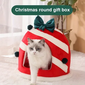 Cats Bed Christmas Pet Products Winter Cushions Halloween Houses and Habitats Things Supplies House Accessories All Kitten