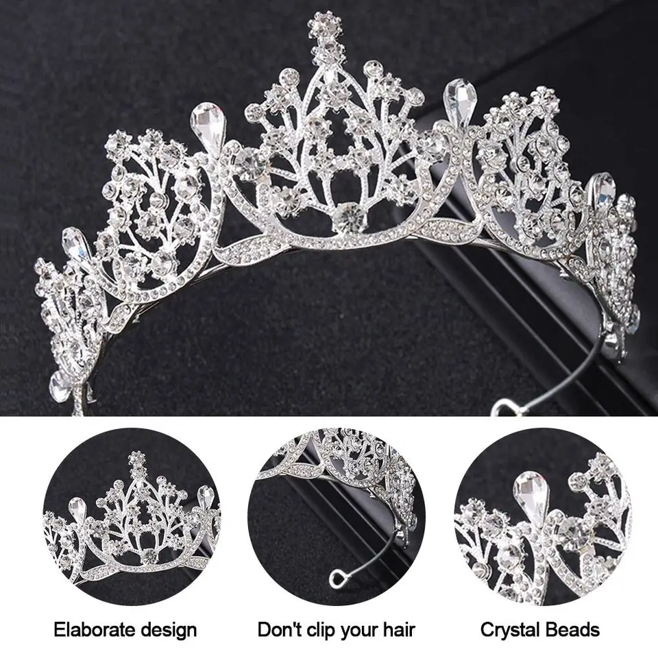 Couronne De Princesse Pour Fille Et Femme Diadème En Cristal Couronne