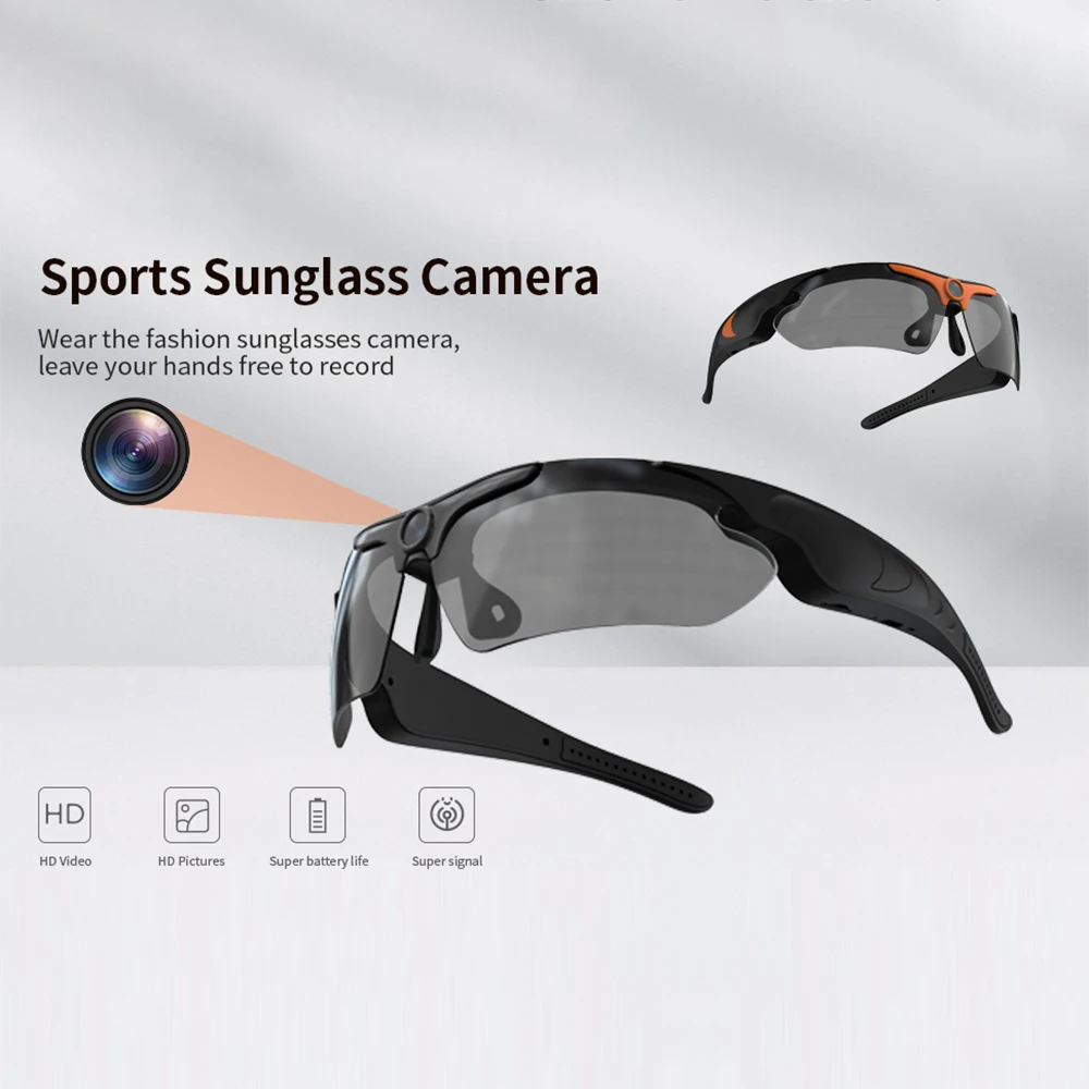 Wearable HD 1080P Camera Outdoor Cycling Glasses Polarized Lens Smart Camcorder Security Protection Video Record Mini Camera