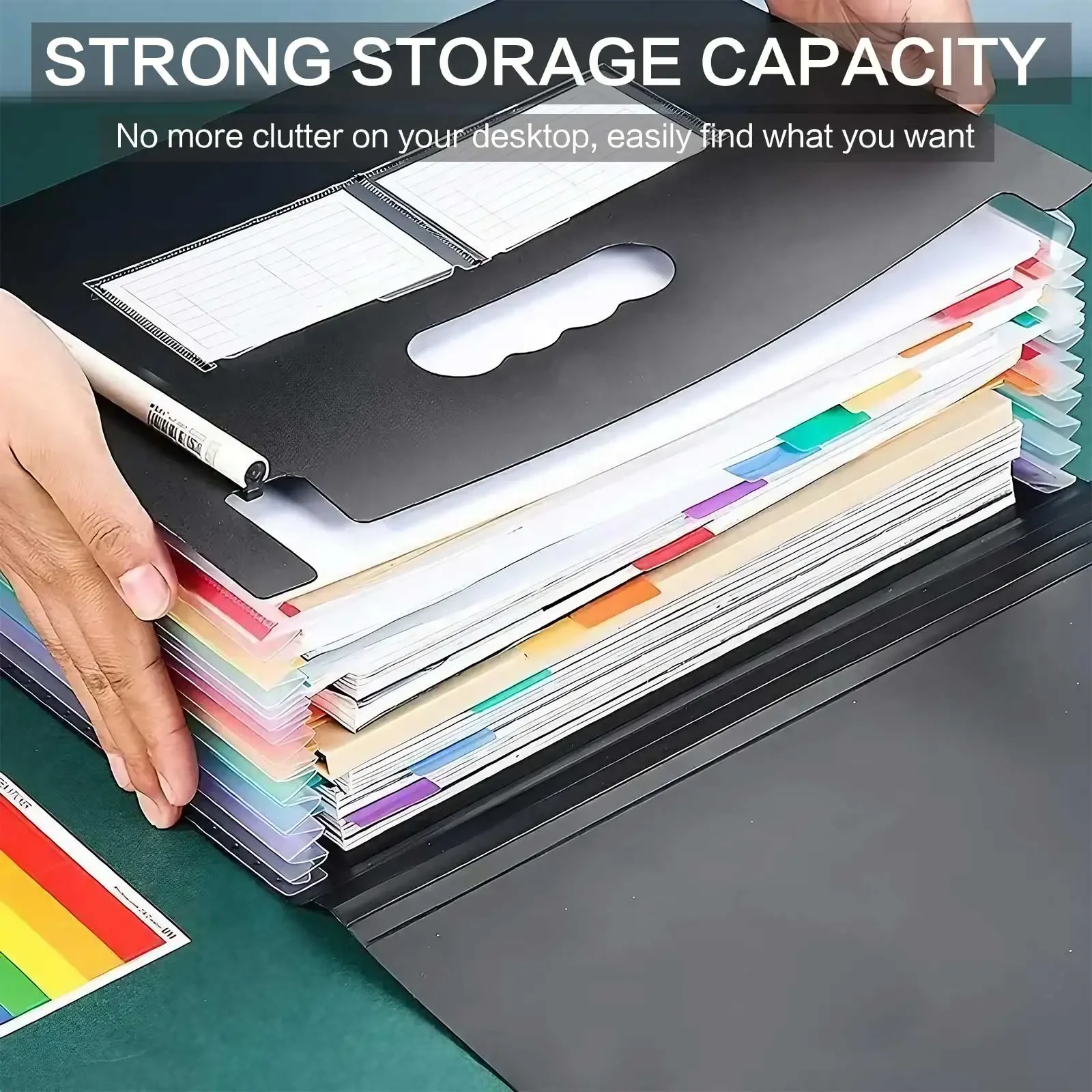 File Folder STONEGO Accordion File Organizer &ndash; 13/25 Grid Three-Side Sealed Flap Folder Durable Waterproof Office Document Storage Bag