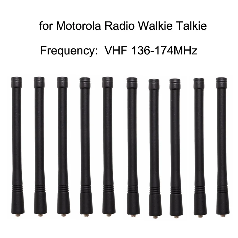 10Pcs 17cm VHF 136-174 MHz Antenna for Motorola Radios GP88 GP88S GP328 GP338 GP338 GP140 HT750 CP200 HT1250 EP450 Drop Shipping