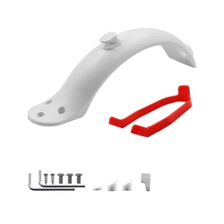 Red Rear Fender and Mudguard Set for Electric Scooters with Installation Tools (WHITE)