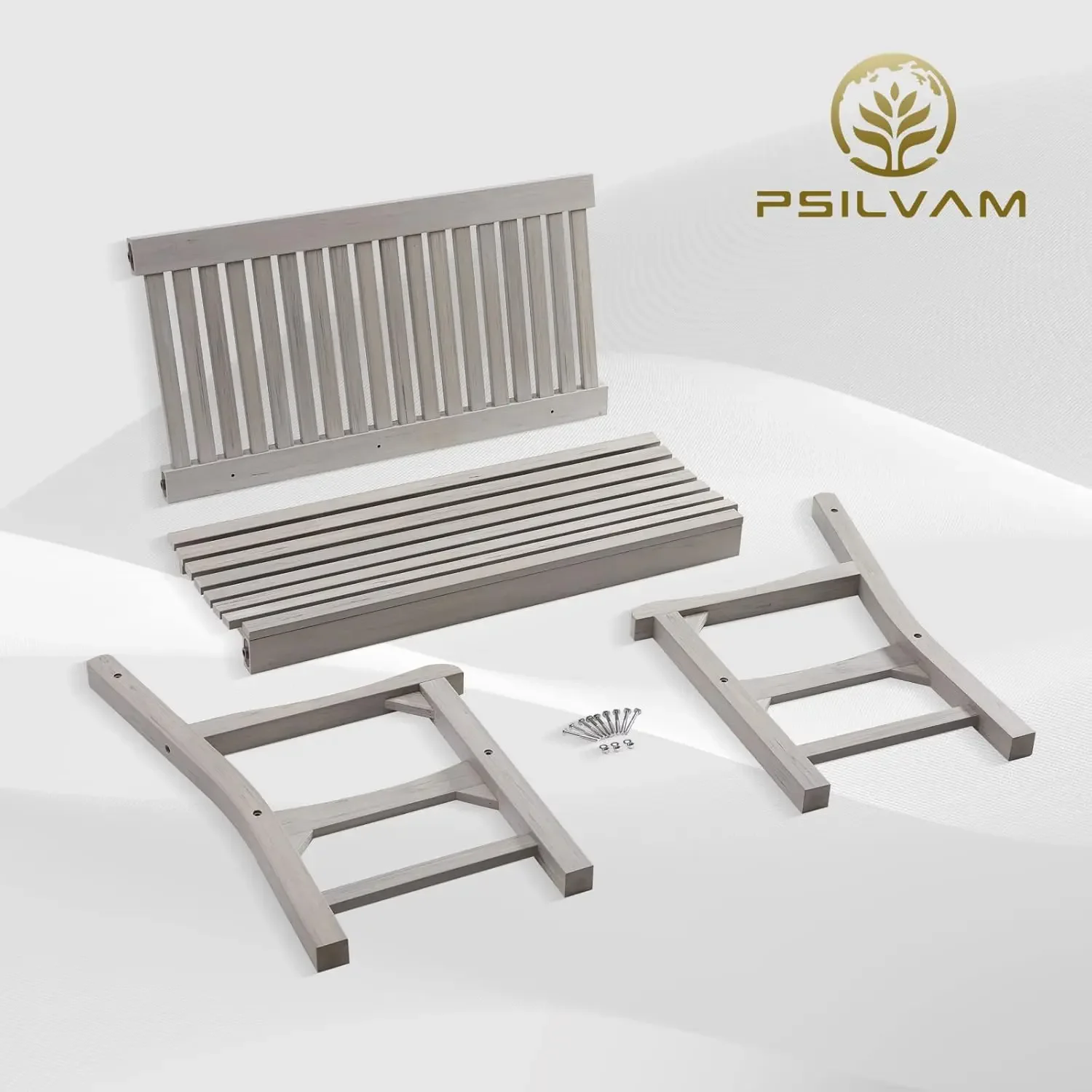 NEW-Garden Bench, 2-Person Poly Lumber Patio Bench, All-Weather Outdoor Bench That Never Rot and Fade, Memorial Bench,(Grey)