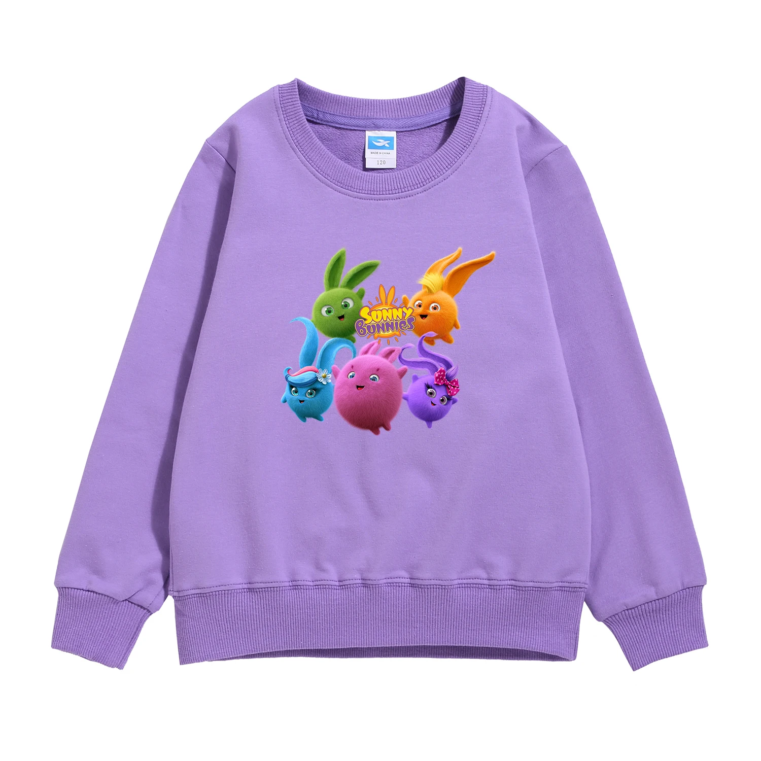 10 Kleur 100% Katoen Zonnige Konijntjes Schattige Print Cartoon Meisjes Wit Roze Lange Mouw Trui Kinderen Tops Kinderkleding