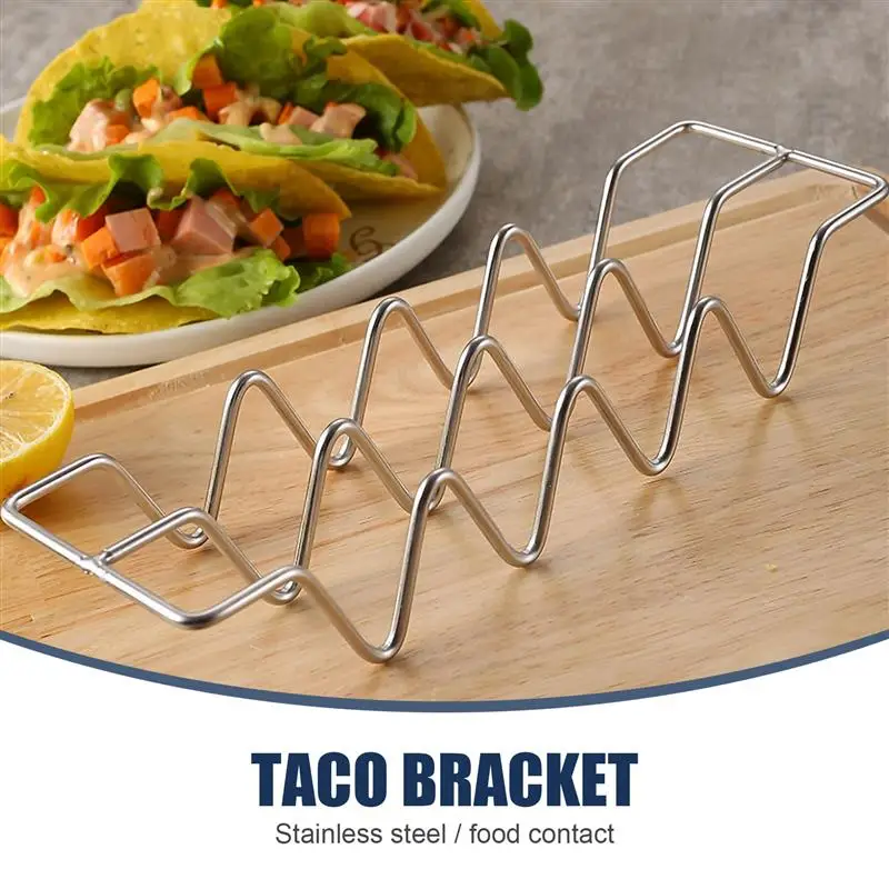 

Stainless Steel Taco Holder Mexican Burritos Display Stand Pancake Rack Shells Hot Dog Holder Kitchen Tools