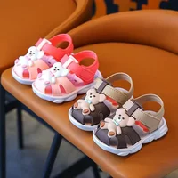 0-3Y Anti Slip Soft Sole Outdoor Children Walking Shoes Cute Cartoon Bear Boys Girls Baby Sandal Waterproof Infant Kids Sandals 6
