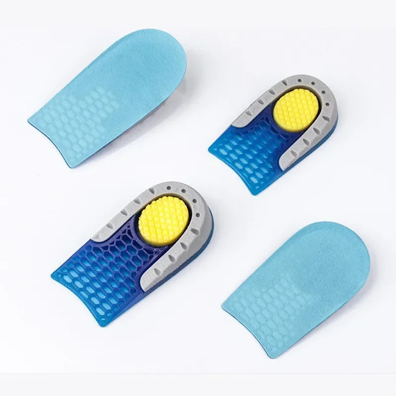 Heightening Half Pad Invisible Honeycomb Elastic Shoe Insoles Silicone Gel for Men Women Soft Comfort Inner Growing