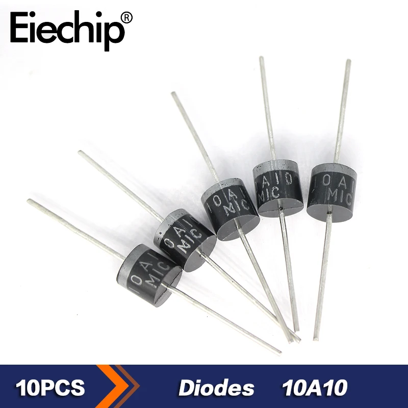 10 Diodes Schottky 10A10 – 1000V 10A – Format Axial – Faible Chute De Tension – Pour Circuits Basse Tension