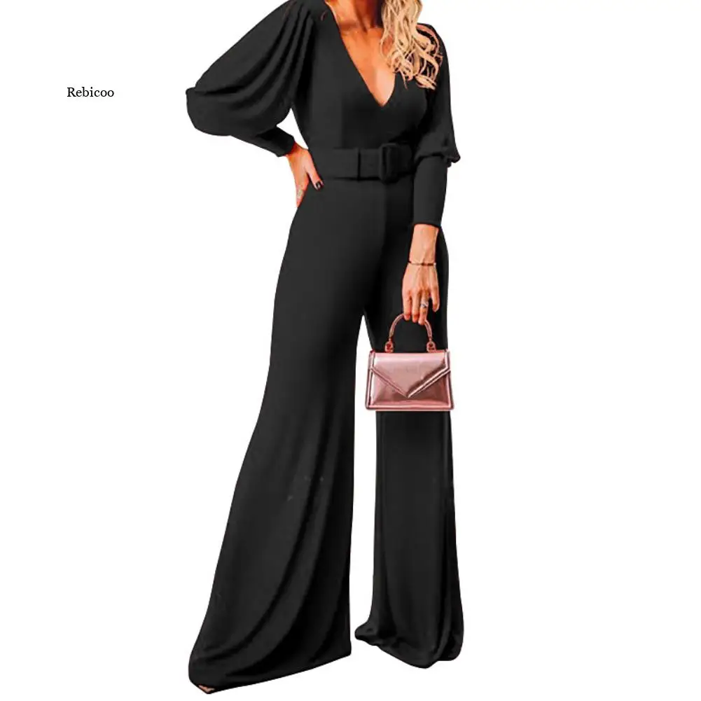 

2022 Sexy Women Deep V Neck Jumpsuit Suit High Waist Jumpsuit Casual Pants Clubwear Outfit Jumpsuit Women Mujer