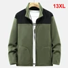 13XL Plus Size Polar Fleece Jacket Men Autumn Winter Warm Fleece Jacket Patchwork Coat Male Fashion Casual Outerwear Big Size 1