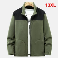 13XL Plus Size Polar Fleece Jacket Men Autumn Winter Warm Fleece Jacket Patchwork Coat Male Fashion Casual Outerwear Big Size 1