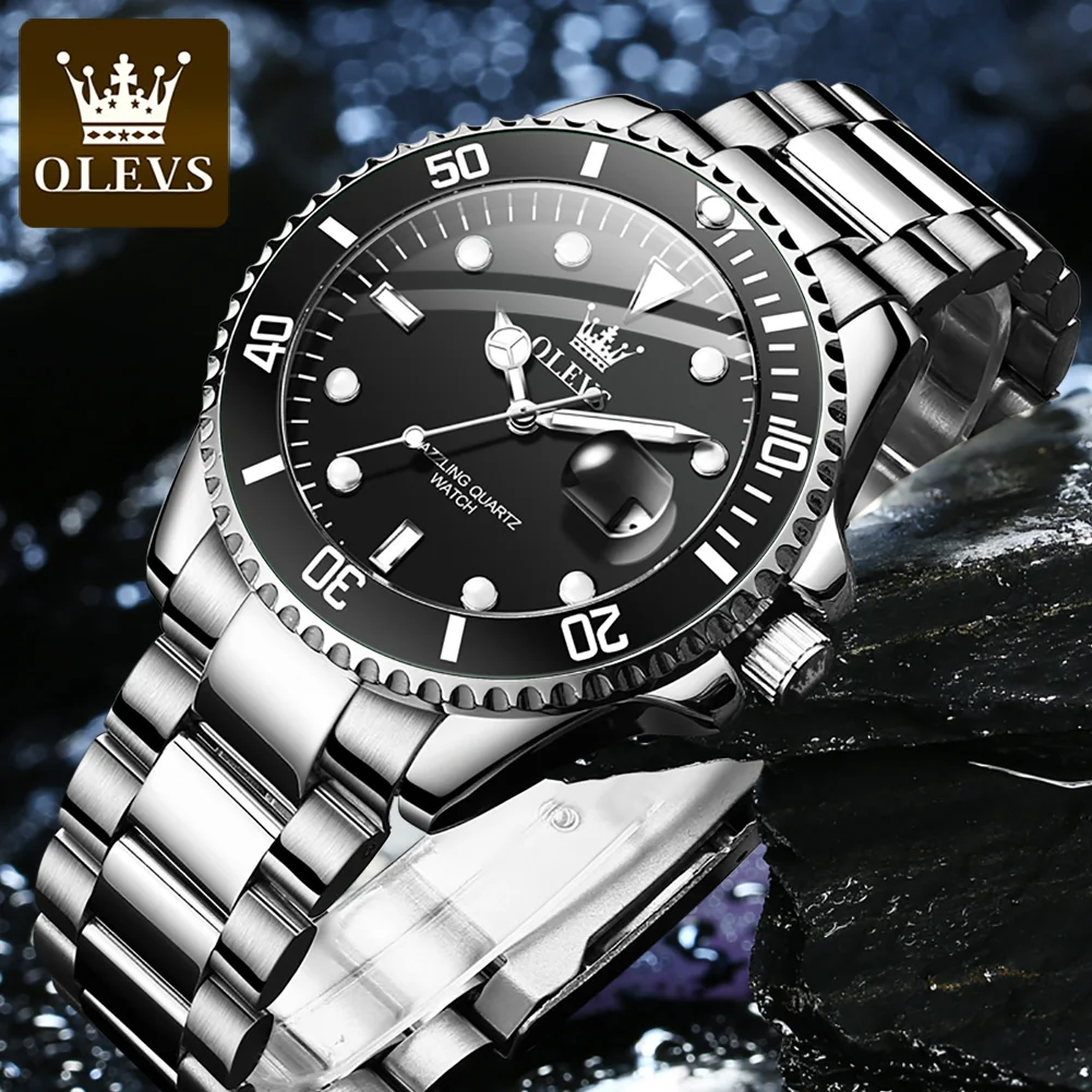 

OLEVS 5885 Quartz Watches for Men Business Waterproof Wristwatch Luxury Stainless Steel Strap Sport Clock Watch reloj hombre