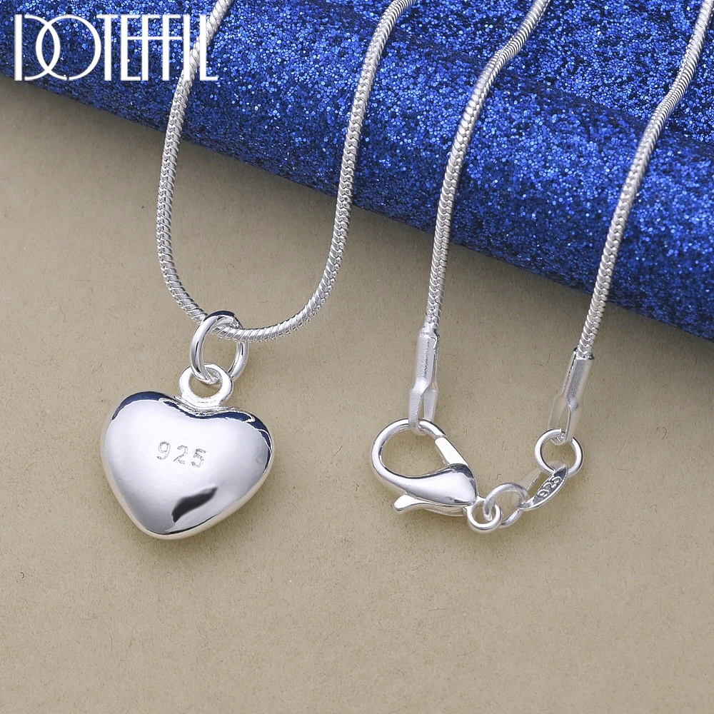 Collar Colgante De Plata Esterlina 925 Con Candado De Corazón - Marca DOTEFFIL, Ideal Para Regalo