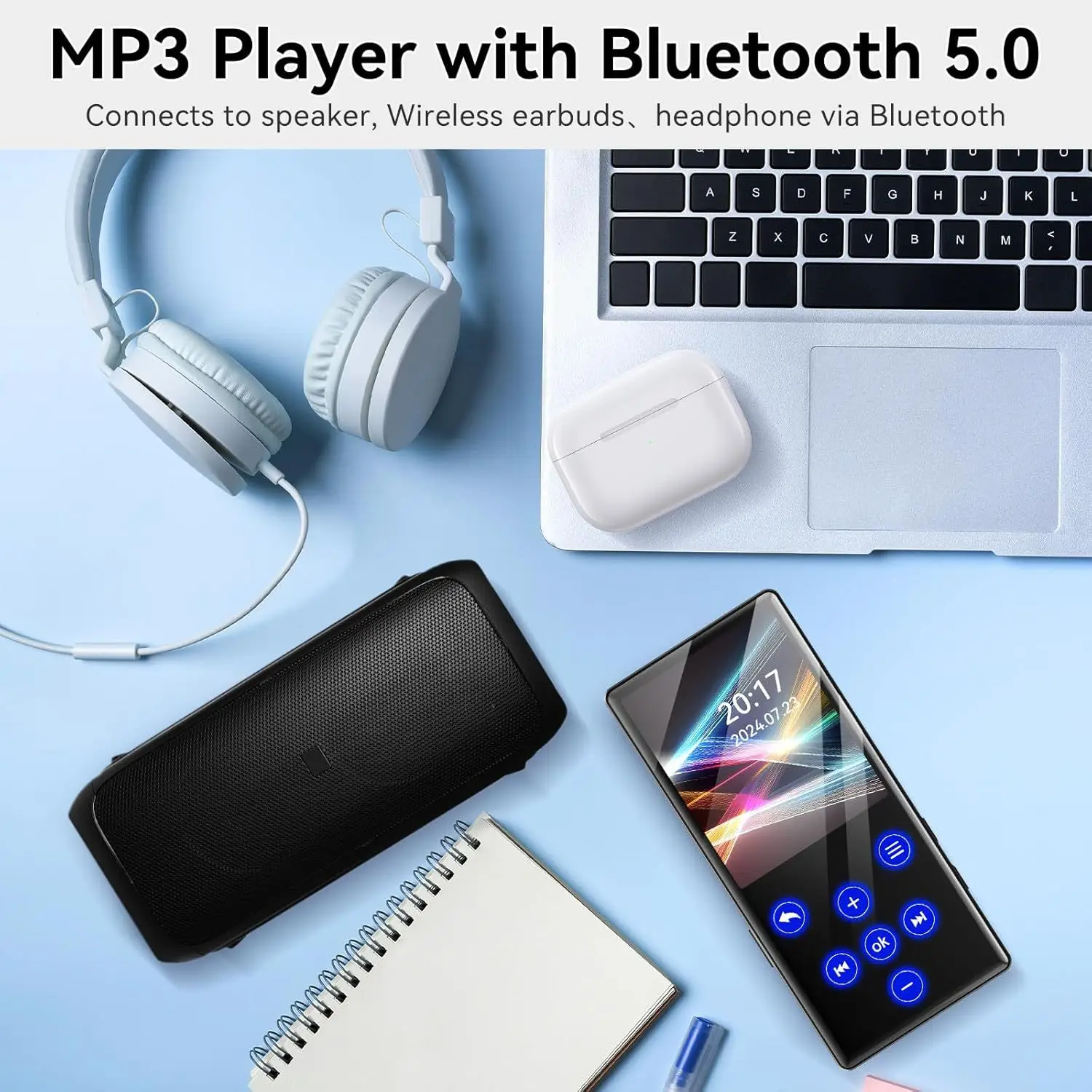 2026년 신형 블루투스 mp3/p4 플레이어 블루투스 5.0 외부 스피커 라디오 음악 전자책 메모리 재생