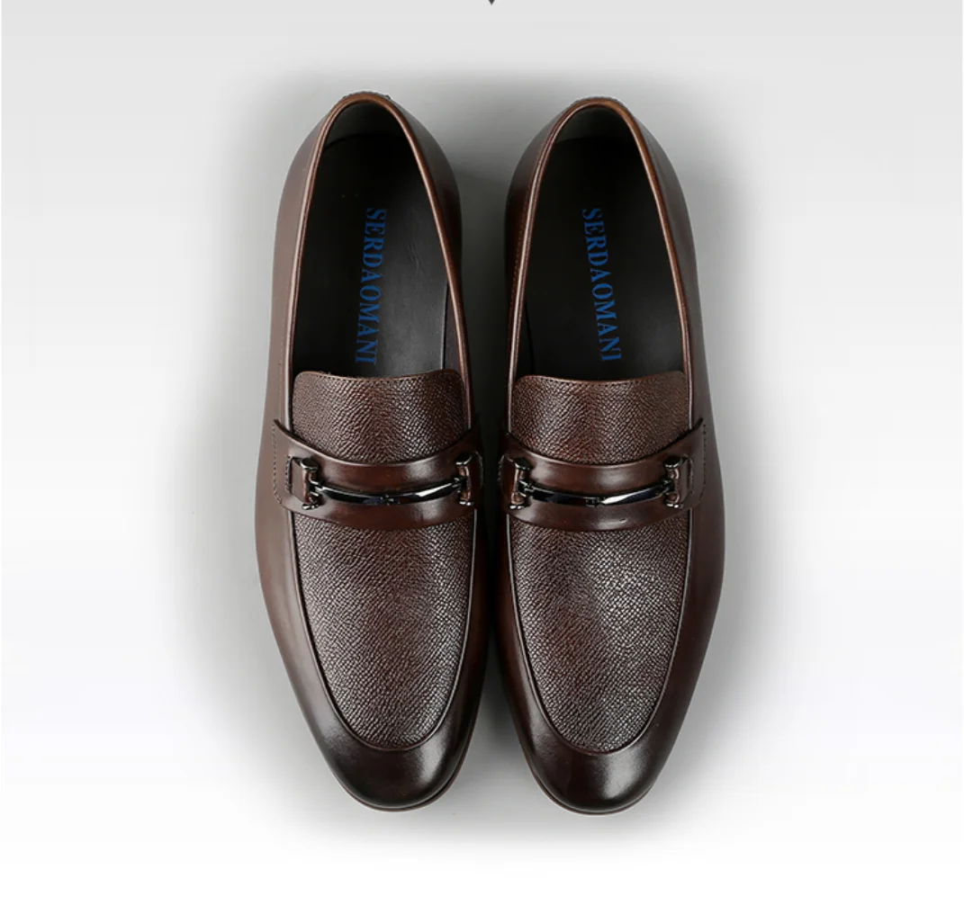 Neue echtes leder business, casual leder schuhe,, mode eine fuß fuß fuß fuß müßiggänger, männer schuhe atmungsaktiv singl – Detail 9