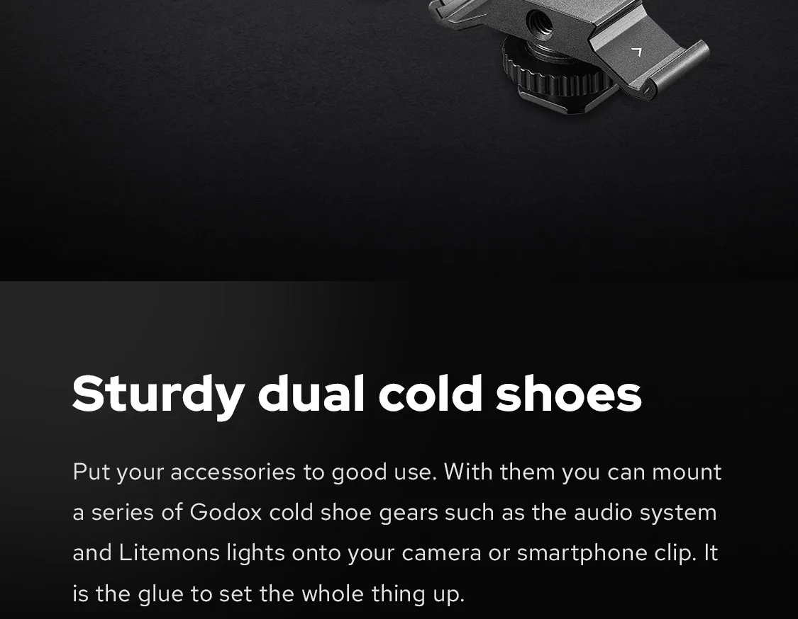 Godox VSM - H02 VSM - H03 Hot Shoe Accessories Dual Cold Shoe for Phone Camera