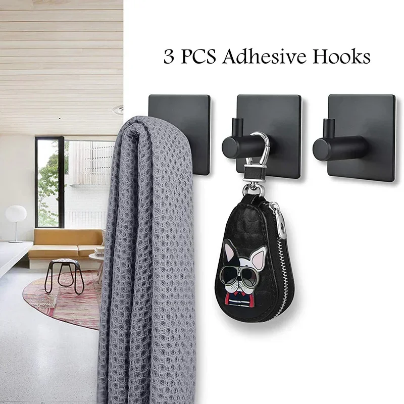 Bathroom Hardware Set Accessories Stainless Steel Towel Rack Toilet Paper Holder Hook Bathroom Shelf Organizer Set 5/6PCS