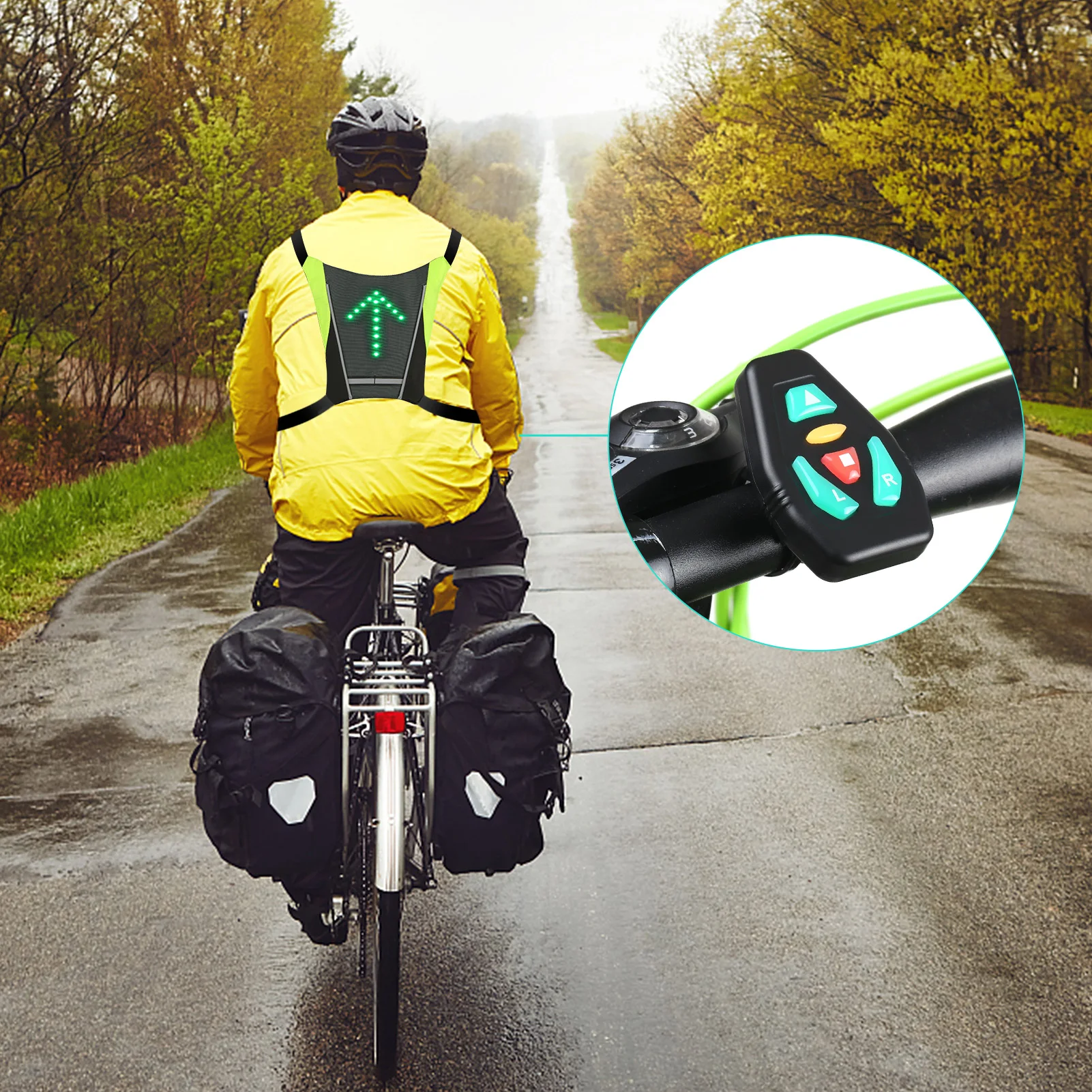 Turn Signal Wireless Remote Control for Reflective Vest Backpack for Cycling Running Walking Jogging