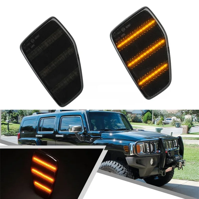 4Pcs For Hummer H2 2003 2004 2005 2006 2007 2008 2009 Front Rear Fender  Lamps LED Side Marker Light Red Yellow Car Accessories - AliExpress