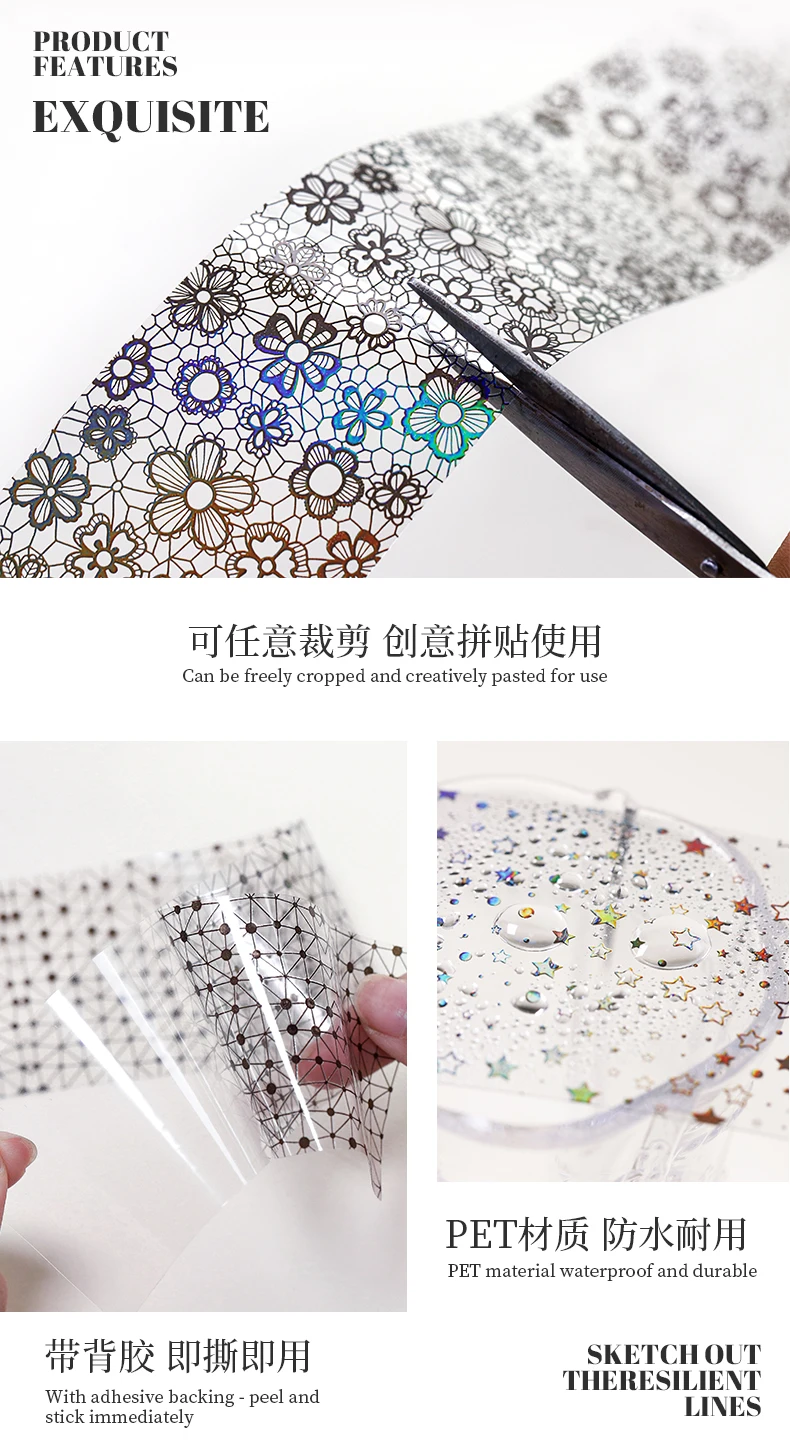 50mm x 2m Dekoratives Klebeband Dot Masking PET Tape Diy Scrapbooking Aufkleber Japanisches Briefpapier kreative Etikettenaufkleber – Detail 9