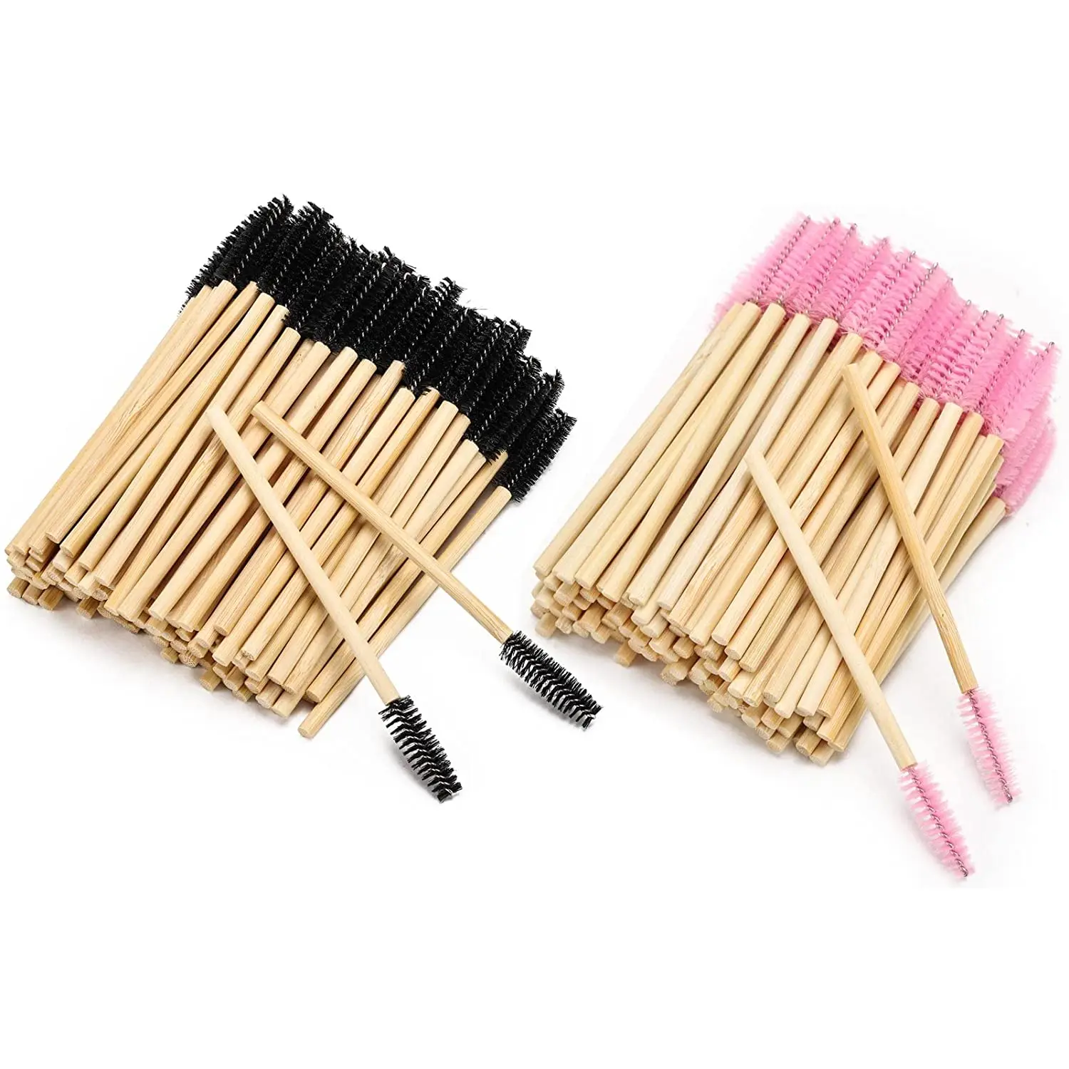 100pcs Bamboo Mascara Wands Spoolies Lip Gloss Applicators for Eyelash Extension Makeup Brush