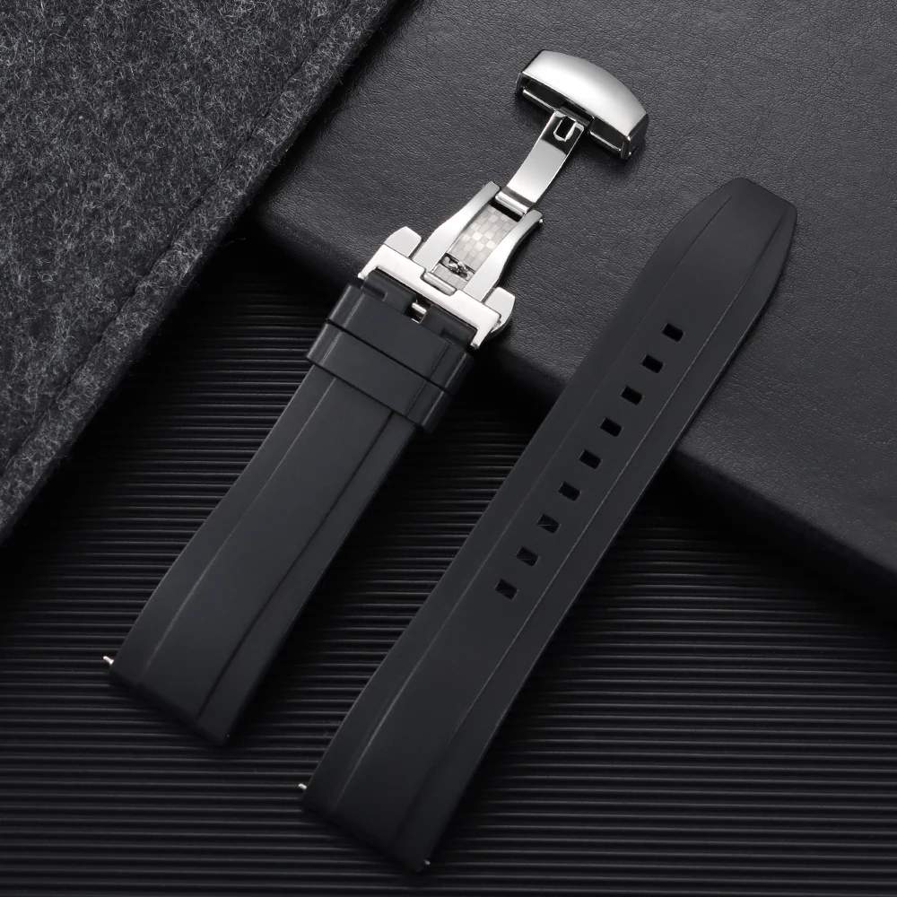 Premium Quick Release Rubber Watch Strap - Silicone Replacement Bracelet in Various Sizes