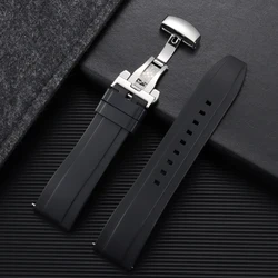 Premium Quick Release Rubber Watch Strap - Silicone Replacement Bracelet in Various Sizes - 22mm (Black)