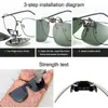 Metal Clip Clip-On Polarized Sunglasses Convenient Rimless Flip-up Sun Glasses for Prescription Glasses UV400 Polygonal Shades 4