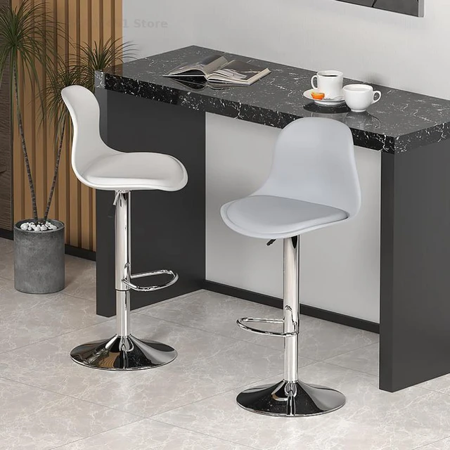 Taburete de Bar nórdico de 60cm, taburete minimalista moderno de pierna  alta, silla de Bar con respaldo de escritorio frontal para cajero -  AliExpress