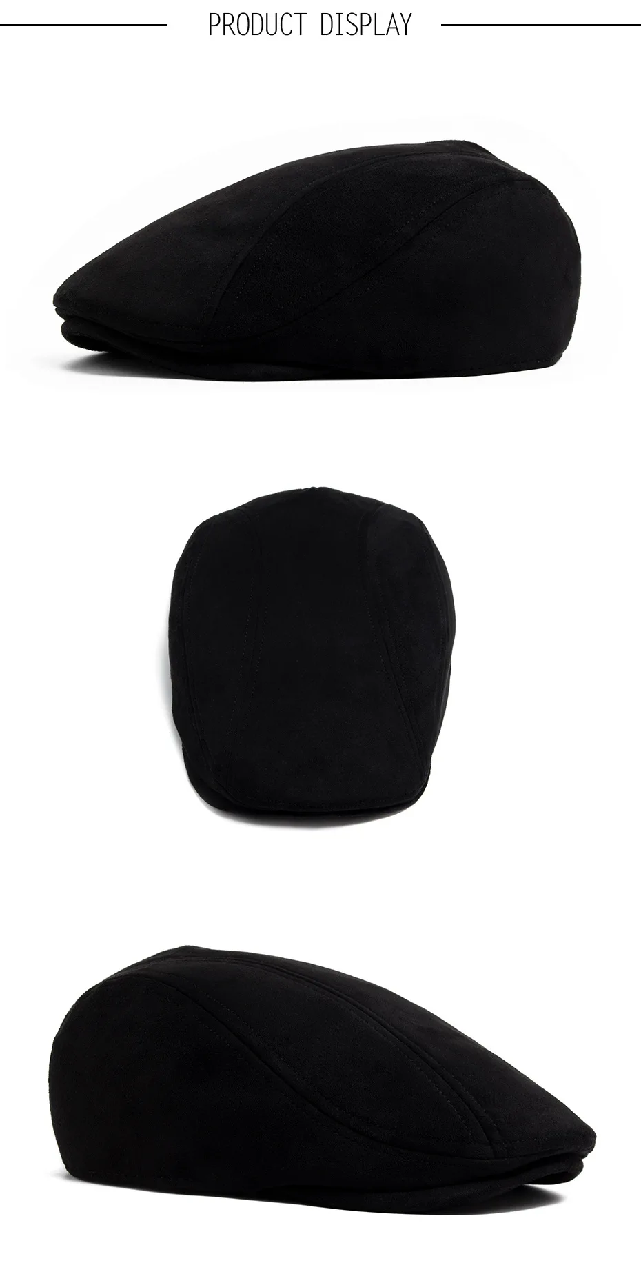 Neue Wildleder Winter Baskenmütze Hut Mode Männer Frauen Einstellbare Zeitungsjunge Mütze Flache Visier Berets Unisex Panama Hut Retro Casual Baskenmütze Gorra – Detail 7
