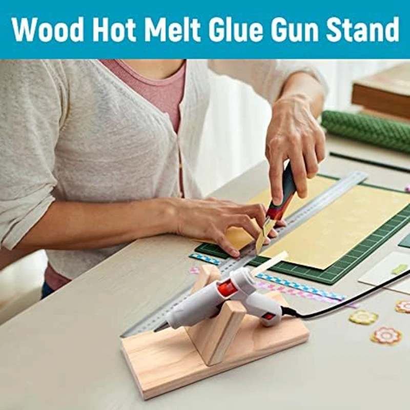 Hot Glue Gun Holder Hot Melt Glue Gun Support Stand Hot Glue Machine Base  Wood Rack - AliExpress
