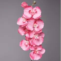 Elegant Silk Orchid Arrangement - 8-Head Artificial Butterfly Orchid for Wedding and Home Decor (Pink)