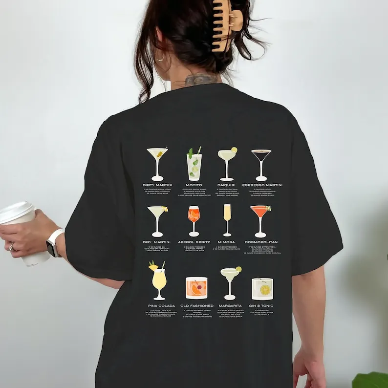 Ricetta Cocktail Maglietta Allentata Aperol Spritz Tee Regalo Divertente Amante Dell'Alcool Bere Scherzi Regalo Di Compleanno Festival Top Minimalista